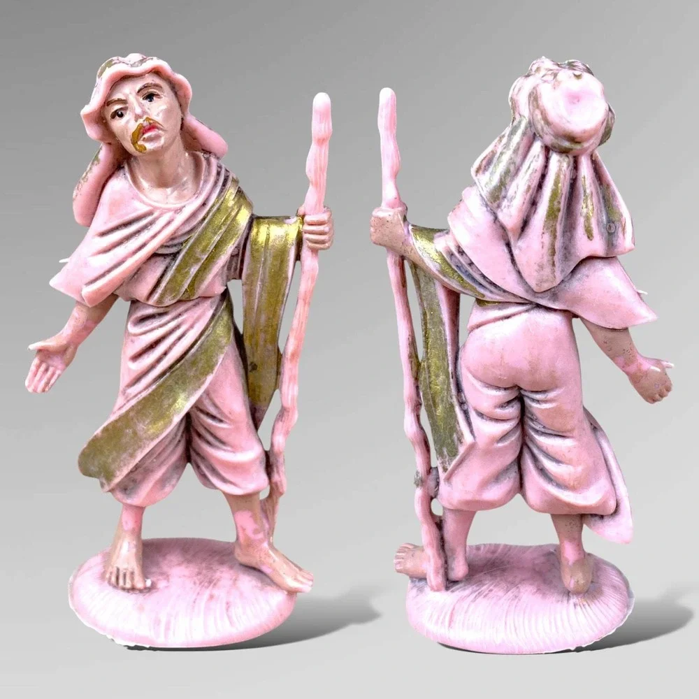 Vintage Italy Nativity Figures Lot of 9 Plastic Joseph Wise Men Angel Shepherds